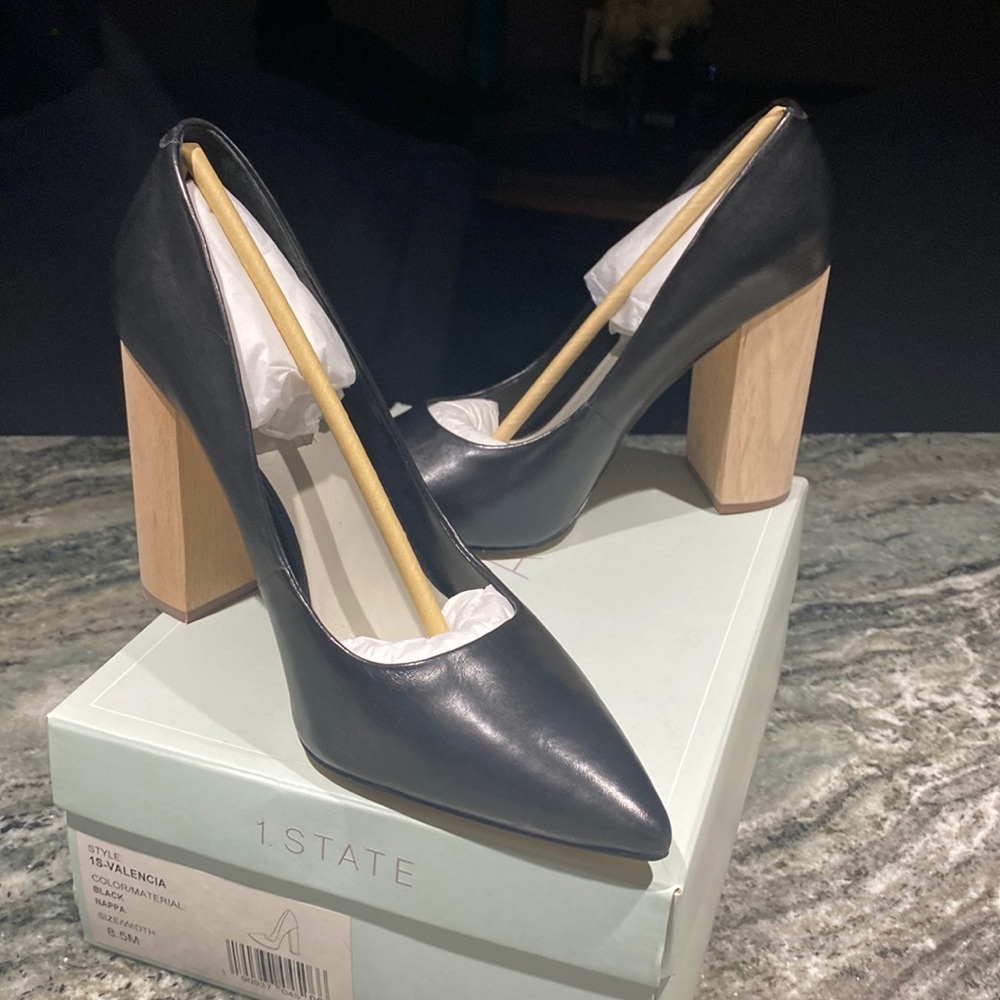 1.state shoes in black, new, soft leather